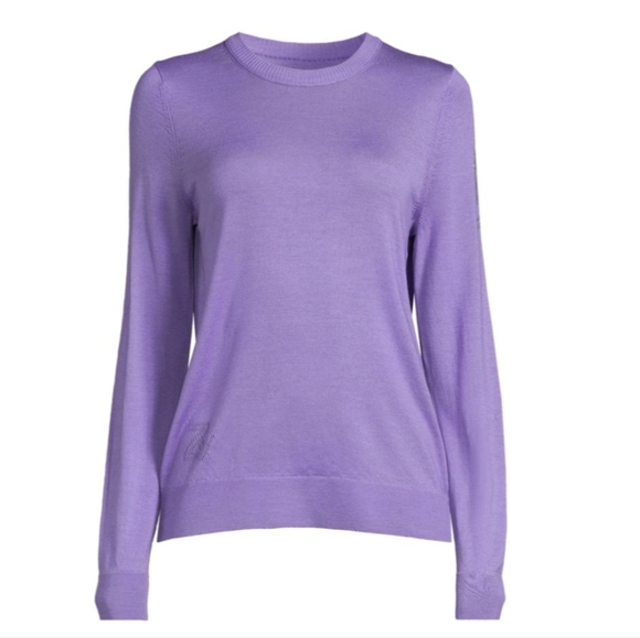 Zadig & Voltaire Miss Love Strass Merino Wool Lavender Sweater Small Nwt - Picture 8 of 13